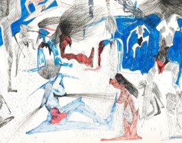 Detail view of Alanna Lawley's Sites of Inflammation drawing detail