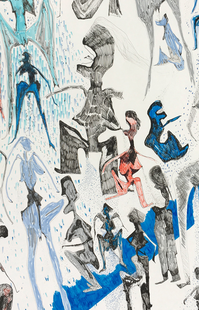 Detail view of Sites of Inflammation, 2019, Alanna Lawley - Large-scale Drawing