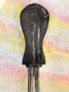 Detail of - We drip feed the chalice heated by the sun, drawing, 2021