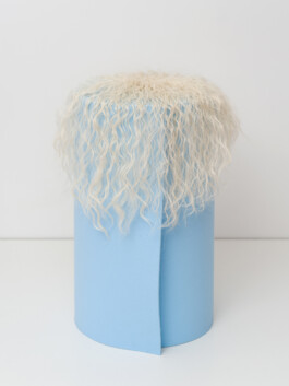 Headrest #Platinum Blonde - Sculpture series - yoga mat and synthetic hair by Alanna Lawley 